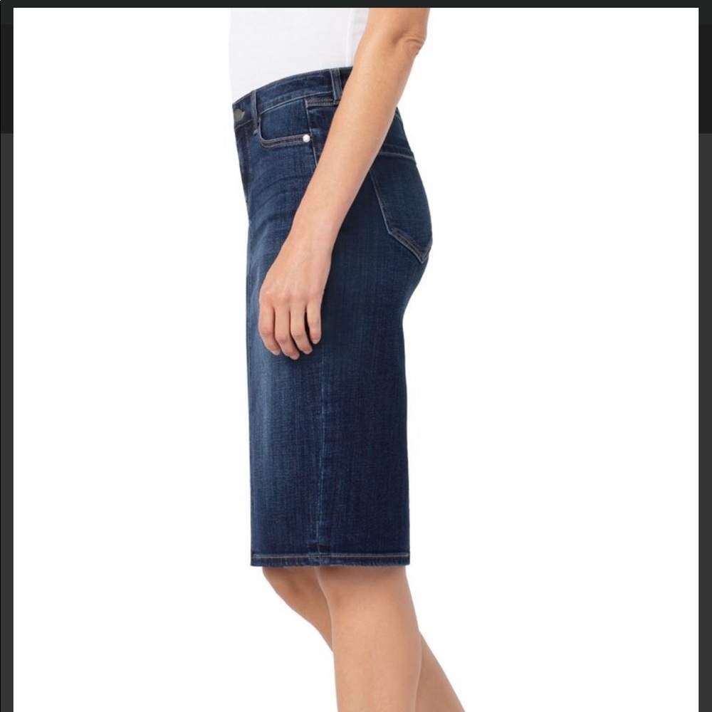 Liverpool knee length denim skirt